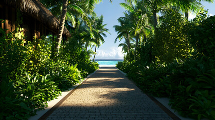Fototapeta premium Tropical Pathway To Beach Paradise