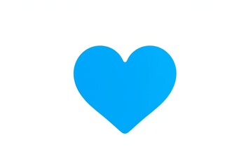 A vibrant, solid blue heart shape, perfectly isolated against a clean white background, shape, graphic design