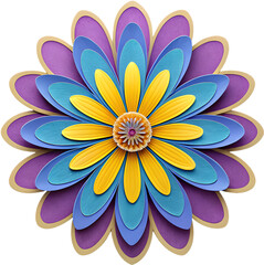 Obraz premium The retro groovy flower features bold colors and flowing patterns, evoking a sense of nostalgia. 