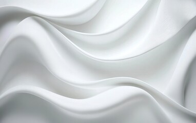 Obraz premium Abstract flowing white fabric texture with smooth, soft waves, creating a luxurious and elegant background