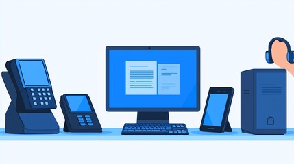 Digital devices, computer, phone, documents, support.