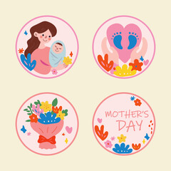 Labels collection for mothers day design