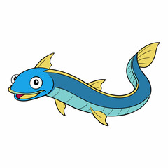 eel fish cartoon vector