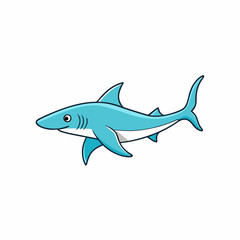hammerhead shark cartoon isolated on white