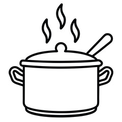 Cooking Saucepan Steam Icon - Vector Art Illustration for Kitchen & Food Designs
