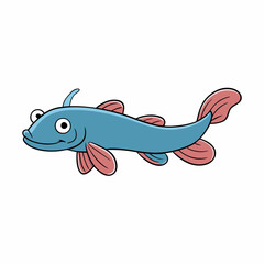 vector illustration of a lungfish  