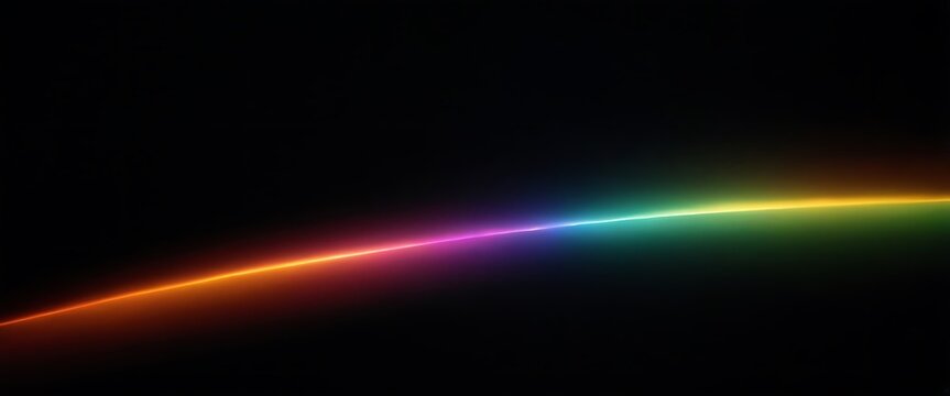 Blurred rainbow refraction overlay effect. Light lens prism effect on black background. Holographic reflection, crystal flare leak shadow overlay. photo, beam, blur, bokeh, colourful, 78