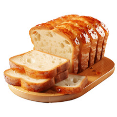 loaf of bread on white background