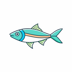 neon tetra fish on a white background