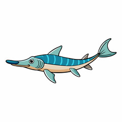 paddlefish isolated on white