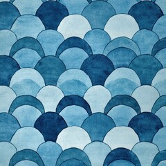 Fototapeta premium Abstract Pattern of Blue Circular Shapes with Varying Shades for Elegant Background Design and Creative Projects