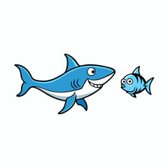 shark cartoon isolated on white