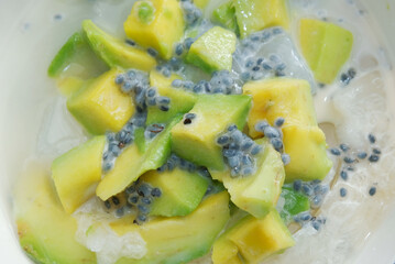 fresh avocado with milk