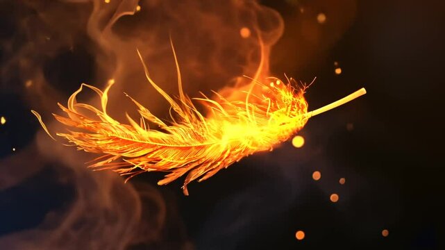 Leuchtende Feder mit magischer Energie