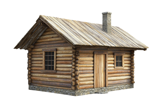Rustic Wooden Log Cabin