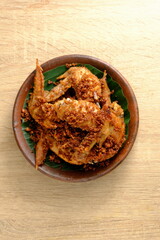 fried chicken wings view from the top