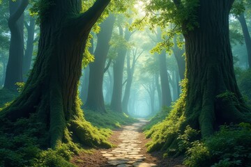 Obraz premium morning in the forest