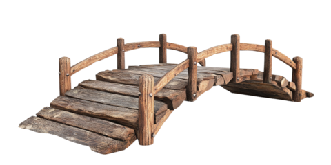 Rustic Wooden Bridge in Nature