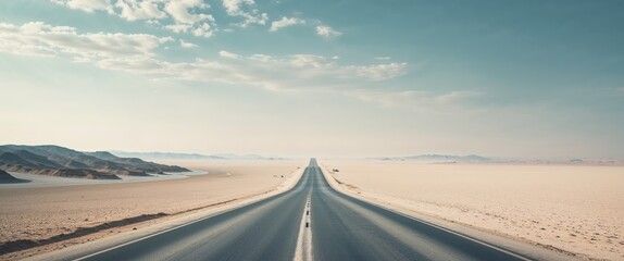 Endless winding road in a barren landscape