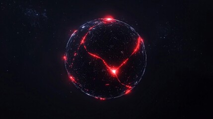 Glowing Fractured Sphere  Abstract 3D Digital Art  Futuristic Sci Fi Background