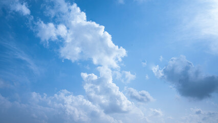 Clear Blue Sky with Soft White Clouds – Natural Background