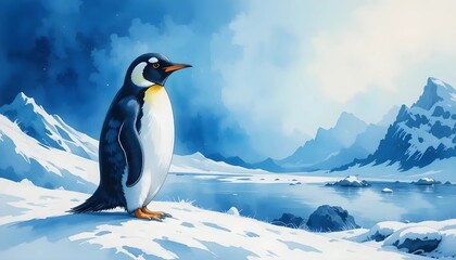 Obraz premium penguin on the snow