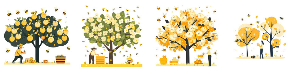Fototapeta premium Vibrant autumn orchards filled with abundant harvests of apples pumpkins and other seasonal produce