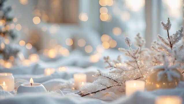 Cozy indoor setting with festive ambiance