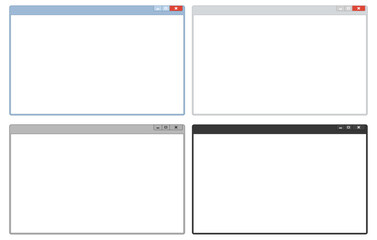 PCウィンドウのインターフェイス フレーム ベクター素材 Windows7風 (.Ai)