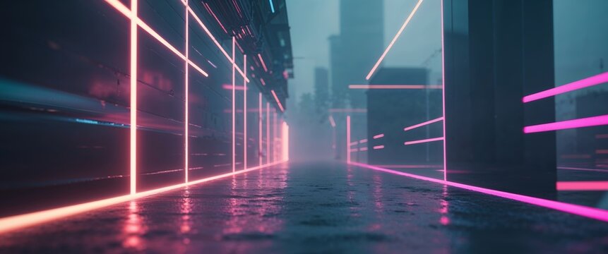 Abstract futuristic techno vibes in neon