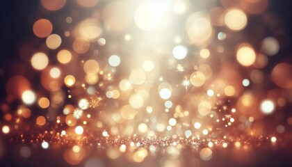 Golden bokeh lights blur into a holiday glow, sparkling across abstract Christmas designs