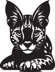 Ornamental Wild Cat Silhouette with Intricate Patterns