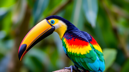 Fototapeta premium Colorful toucan bird in the nature,Tropical bird.