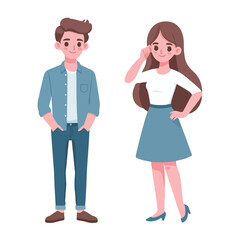 Obraz premium vector young man standing and jumping say hello