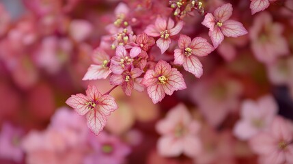 Delicate heucherella flowers in full bloom, close-up botanical nature scene with soft petals and lush foliage