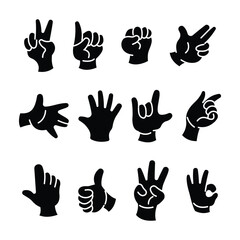 kid hand expression set black