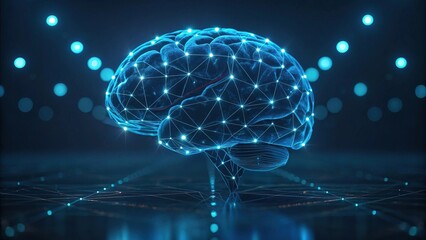 Large language models (LLM) leverage artificial intelligence for advanced computation. A digital representation of a brain composed of glowing connections