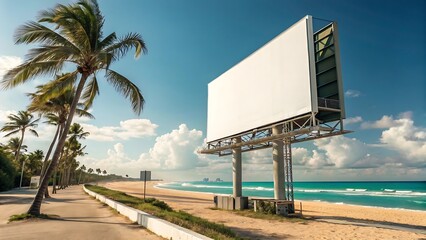 Tall White Billboard Advertisement in Miami