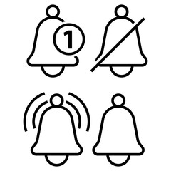 Notification bell icon vector design symbol templates