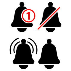 Notification bell icon vector design symbol templates