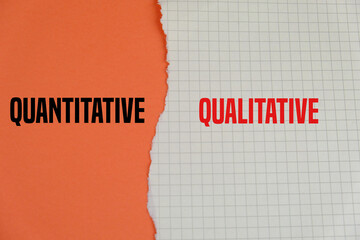 torn paper with the words quantitative and qualitative