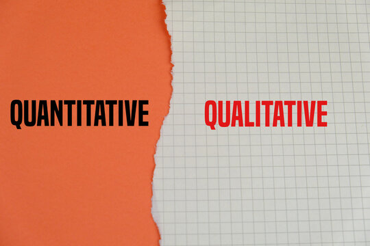 torn paper with the words quantitative and qualitative