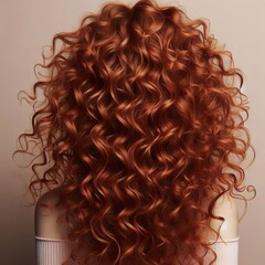 Hair that is naturally reddish and curly offering a bold and tex