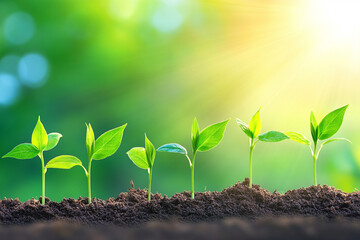 green sprout in the soil