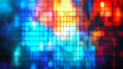 Captivating pixelated light wall featuring vibrant, multi-colored patterns.