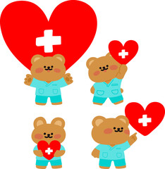 의료진 동물 캐릭터