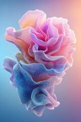 Abstract Pastel Particle Flower Digital Art