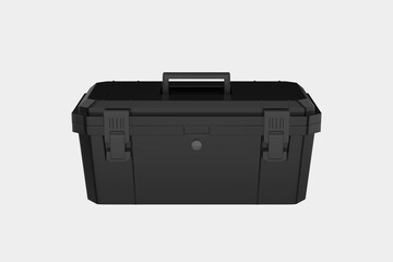 Waterproof Tool Box Multifunctional Hard, Plastic Hardware Household Toolbox isolated on background. 3d illustration