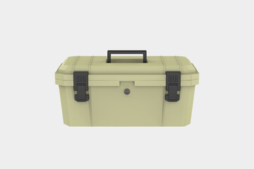Waterproof Tool Box Multifunctional Hard, Plastic Hardware Household Toolbox isolated on background. 3d illustration