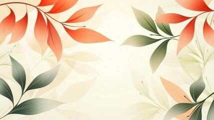 Seamless vector design featuring plants and leaves on a light background.